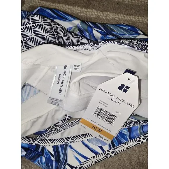Beach House Swim Erinna Tankini Top and Side Tie Swim Short. 16W NWT - Picture 7 of 8